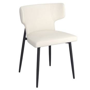 Olis Dining Chair, set of 2, in Beige Faux Leather and Black