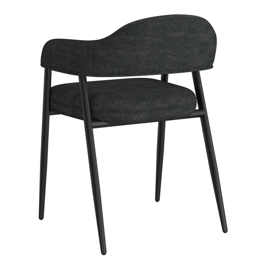 Chaise de salle à manger Archer, ensemble de 2, en tissu anthracite et noir ( Meuble Mtl )