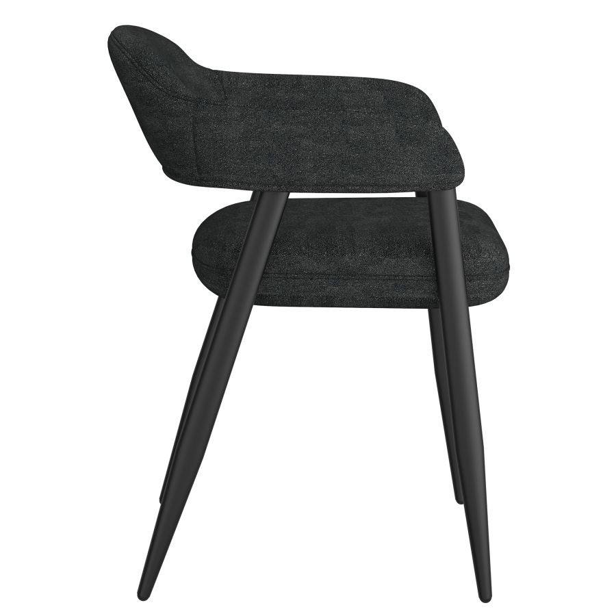 Chaise de salle à manger Archer, ensemble de 2, en tissu anthracite et noir ( Meuble Mtl )