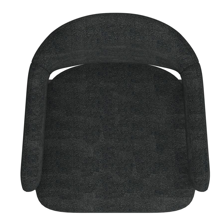 Chaise de salle à manger Archer, ensemble de 2, en tissu anthracite et noir ( Meuble Mtl )