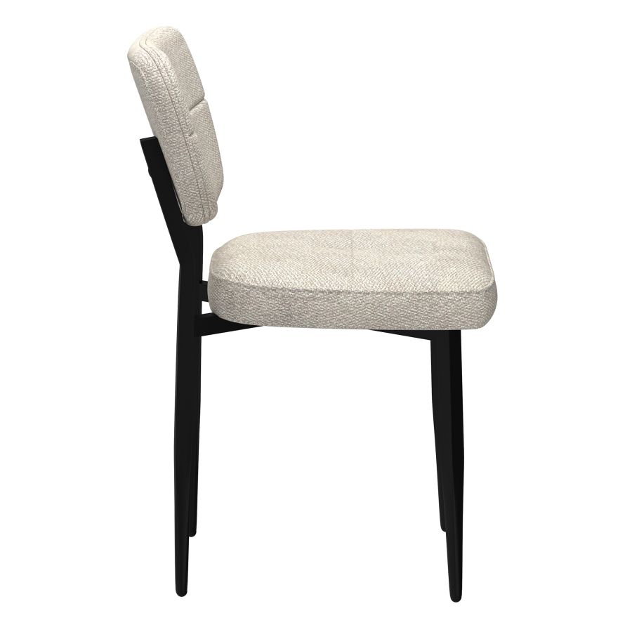 Chaise de salle à manger Zeke, ensemble de 2, en beige et noir ( Meuble Mtl )