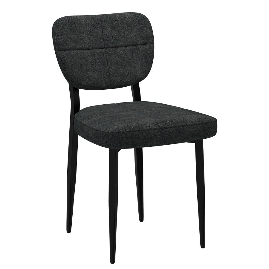 Chaise de salle à manger Zeke, ensemble de 2, en charbon de bois et noir ( Meuble Mtl )
