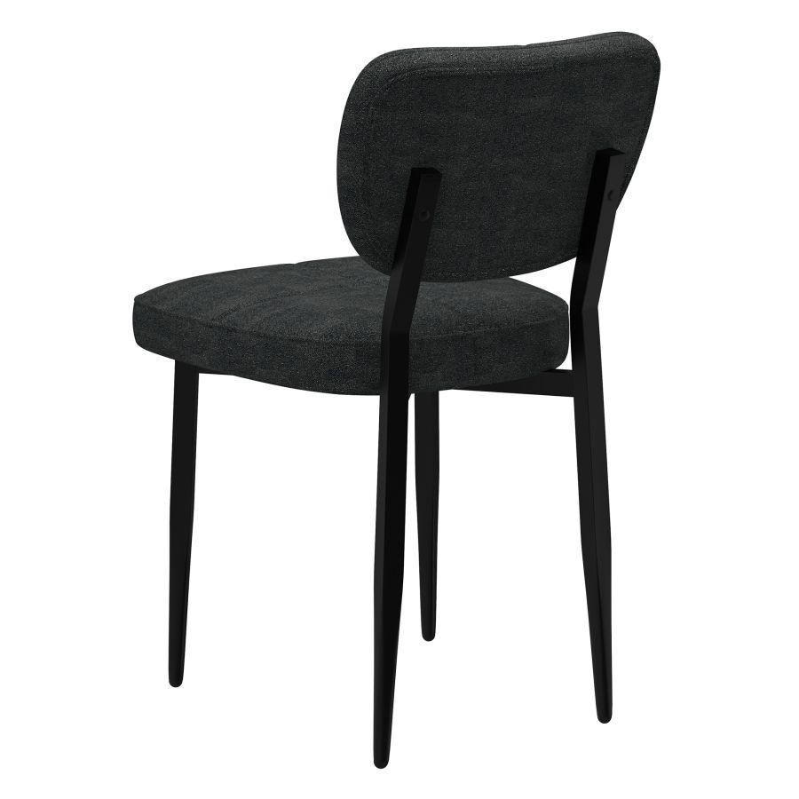 Chaise de salle à manger Zeke, ensemble de 2, en charbon de bois et noir ( Meuble Mtl )