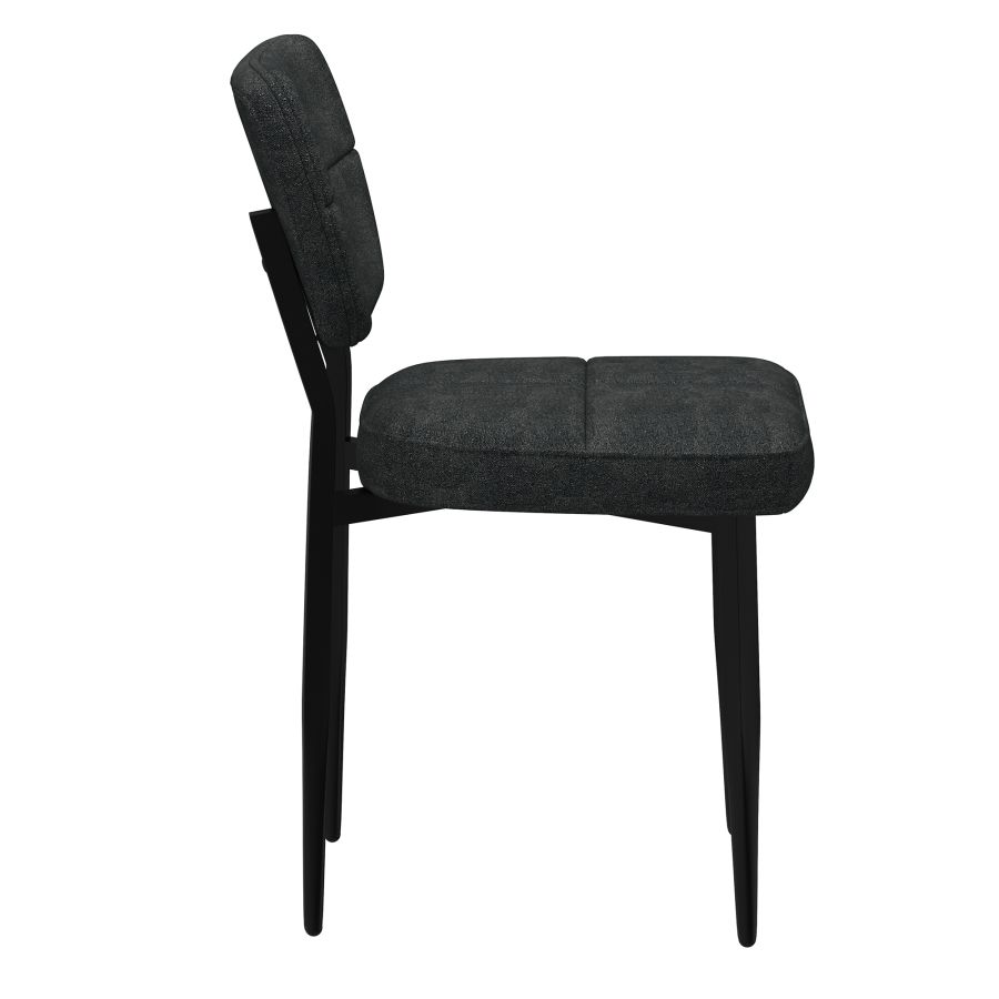 Chaise de salle à manger Zeke, ensemble de 2, en charbon de bois et noir ( Meuble Mtl )