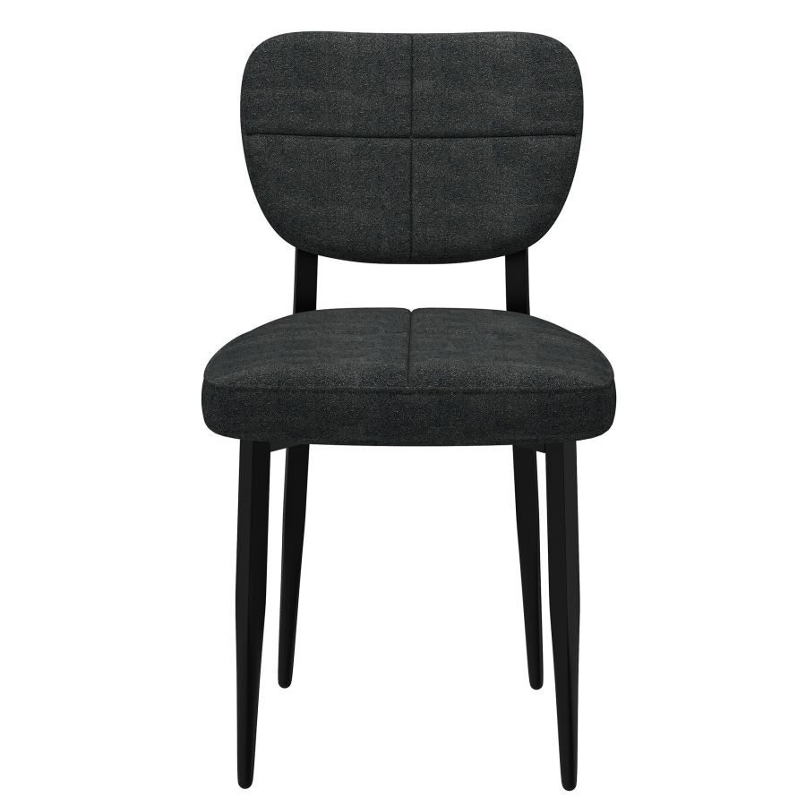 Chaise de salle à manger Zeke, ensemble de 2, en charbon de bois et noir ( Meuble Mtl )