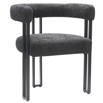 Chaise de salle à manger Scarlet, lot de 2, en Charcoal Boucle et Noir