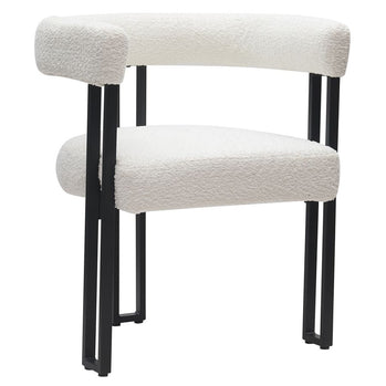 Chaise de salle à manger Scarlet, lot de 2, en boucle ivoire et noir