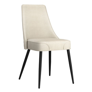 Chaise de salle à manger Koda, en tissu, lot de 2, en beige et noir