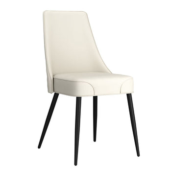 Chaise de salle à manger Koda, simili cuir, lot de 2, beige et noir