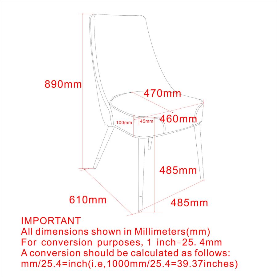 Chaise de salle à manger Koda, simili cuir, lot de 2, beige et noir