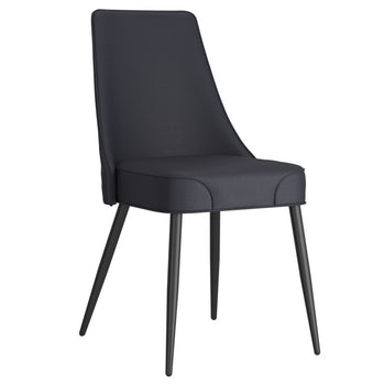 Chaise de salle à manger Koda, simili cuir, lot de 2, en noir