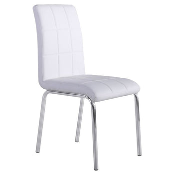 Chaise d'appoint Solara Ii, ensemble de 4 en blanc et chrome ( Meuble Mtl )