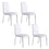 Chaise d'appoint Solara Ii, ensemble de 4 en blanc et chrome ( Meuble Mtl )