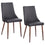 Chaise d'appoint Cora en similicuir, ensemble de 2 en noir et noyer ( Meuble Mtl )