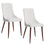 Chaise d'appoint Cora en similicuir, ensemble de 2 en blanc et noyer ( Meuble Mtl )