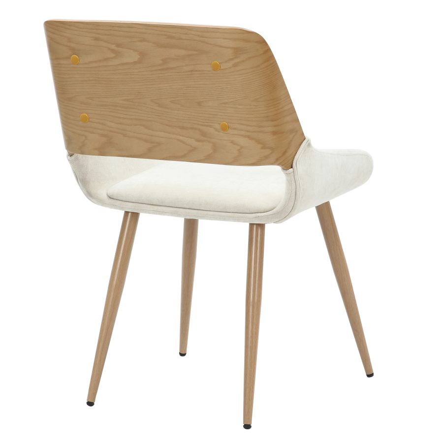 Chaise de salle à manger Hudson en tissu beige et naturel ( Meuble Mtl )