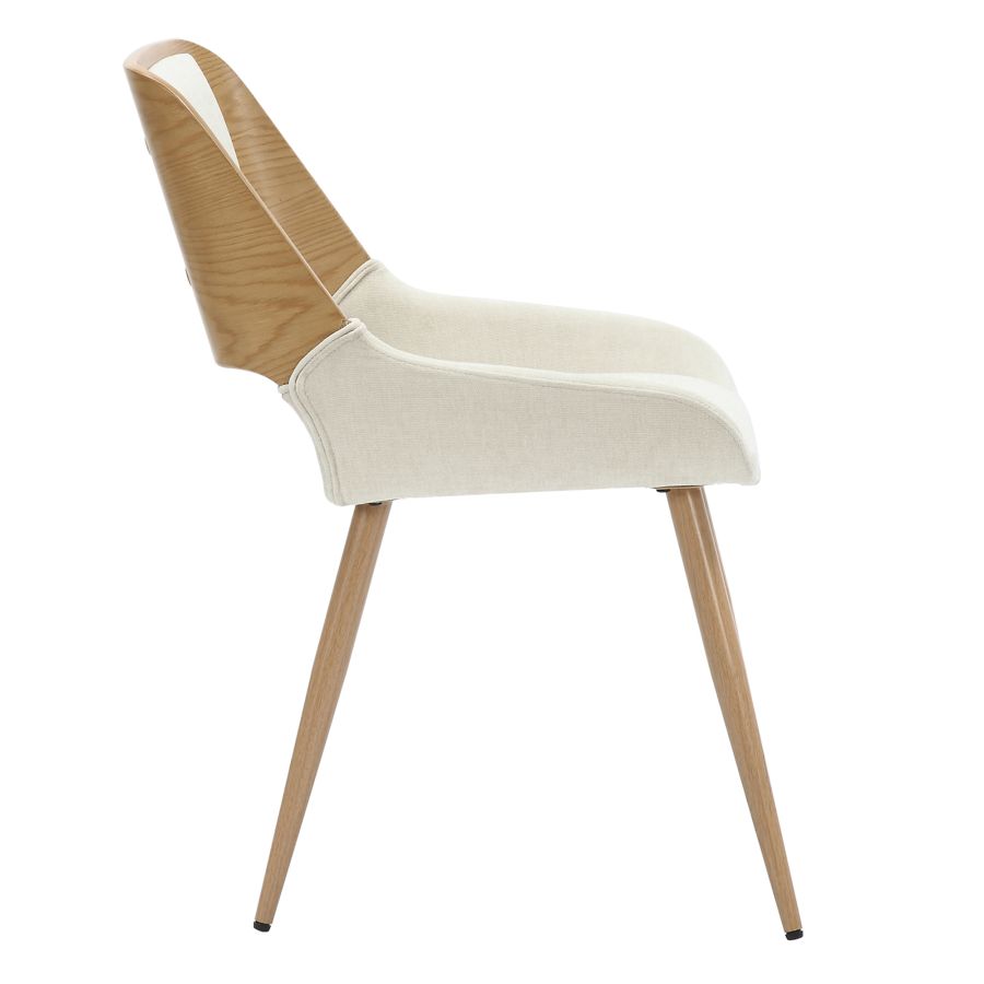 Chaise de salle à manger Hudson en tissu beige et naturel ( Meuble Mtl )