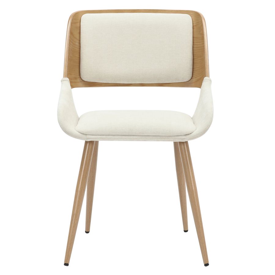 Chaise de salle à manger Hudson en tissu beige et naturel ( Meuble Mtl )