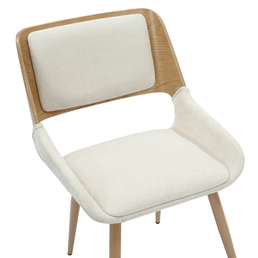 Chaise de salle à manger Hudson en tissu beige et naturel ( Meuble Mtl )