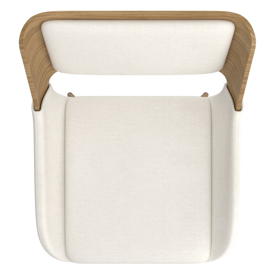 Chaise de salle à manger Hudson en tissu beige et naturel ( Meuble Mtl )