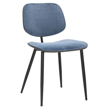 Chaise d'appoint Capri, ensemble de 2, en bleu, noyer et noir ( Meuble Mtl )