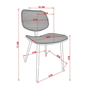 Chaise de salle à manger Capri, lot de 2, en moutarde, noyer et noir ( Meuble Mtl ) 