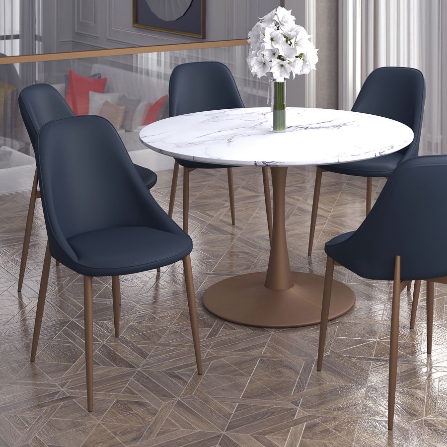 Chaise d'appoint Cleo, ensemble de 2, en noir et or vieilli ( Meuble Mtl )