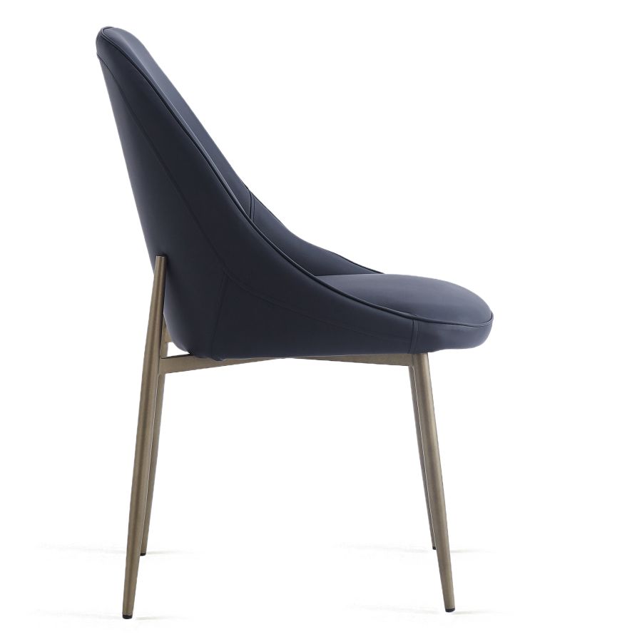Chaise d'appoint Cleo, ensemble de 2, en noir et or vieilli ( Meuble Mtl )