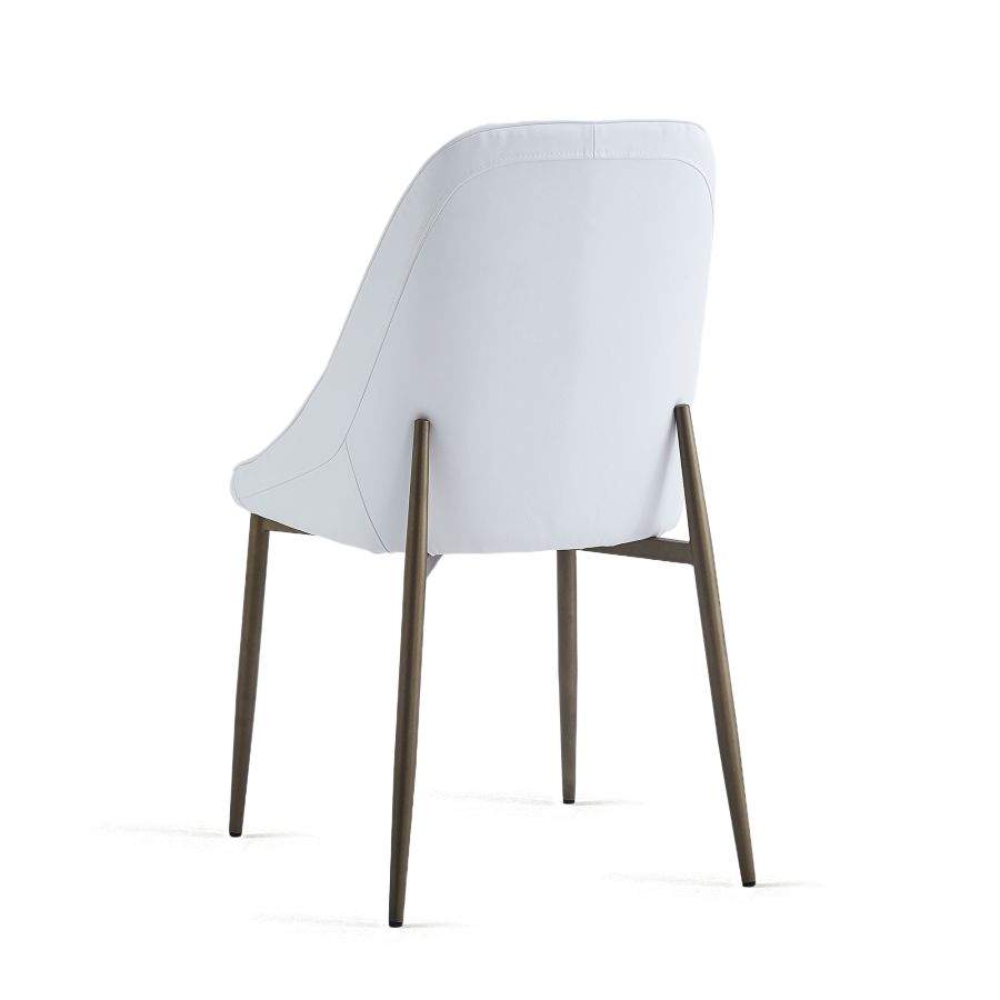 Chaise d'appoint Cleo, ensemble de 2, en blanc et or vieilli ( Meuble Mtl )