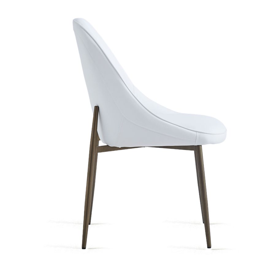 Chaise d'appoint Cleo, ensemble de 2, en blanc et or vieilli ( Meuble Mtl )