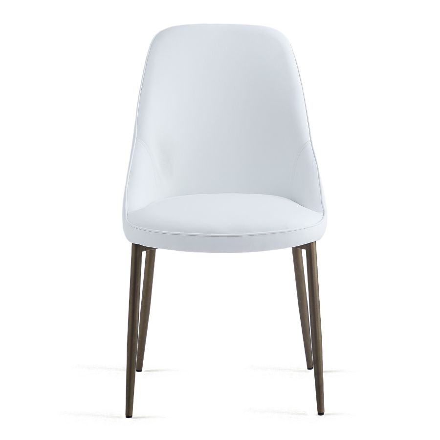 Chaise d'appoint Cleo, ensemble de 2, en blanc et or vieilli ( Meuble Mtl )