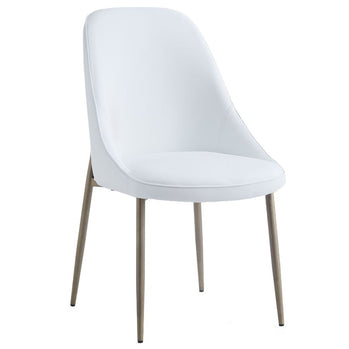 Chaise d'appoint Cleo, ensemble de 2, en blanc et or vieilli ( Meuble Mtl )