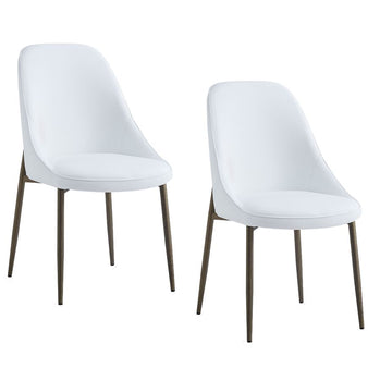 Chaise d'appoint Cleo, ensemble de 2, en blanc et or vieilli ( Meuble Mtl )