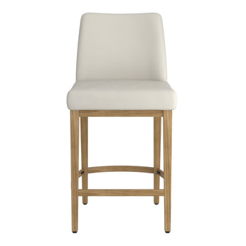 Jace 26" Tabouret de comptoir, lot de 2, en tissu beige et naturel ( Meuble Mtl ) 