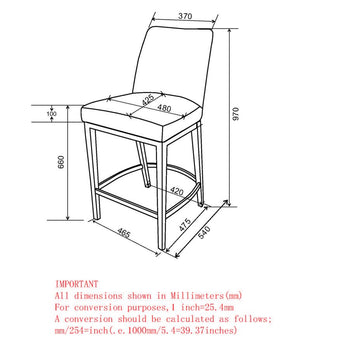 Jace 26" Tabouret de comptoir, ensemble de 2, en simili cuir noir et noir ( Meuble Mtl ) 