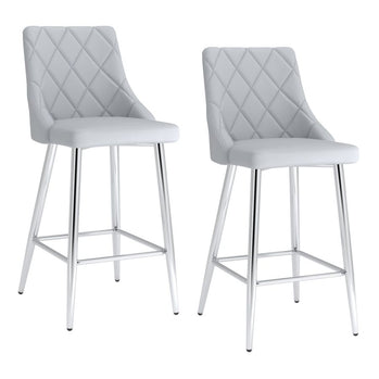 Tabouret de comptoir Devo de 26 po, ensemble de 2, en gris pâle ( Meuble Mtl )