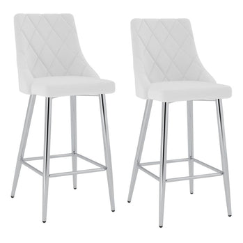 Tabouret de comptoir Devo de 26 po, ensemble de 2, en blanc ( Meuble Mtl )