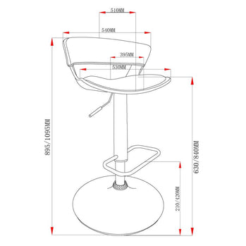 Tabouret réglable Rover Air Lift en ivoire et noir ( Meuble Mtl ) 