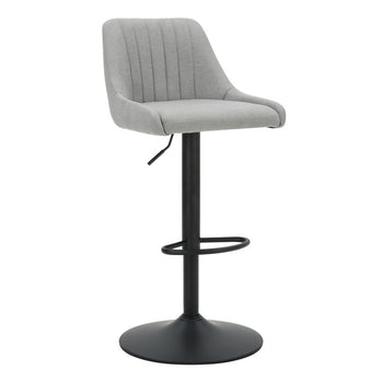 Tabouret pivotant à hauteur réglable Kron, ensemble de 2, en tissu gris ( Meuble Mtl )