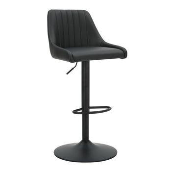 Tabouret pivotant à hauteur réglable Kron, ensemble de 2, en similicuir noir ( Meuble Mtl )