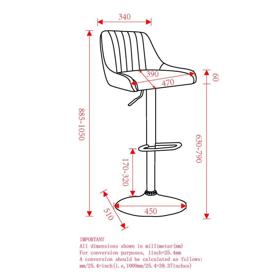 Tabouret pivotant à hauteur réglable Kron, ensemble de 2, en similicuir blanc ( Meuble Mtl )
