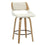 Hudson 26" Tabouret de comptoir pivotant en tissu beige et naturel ( Meuble Mtl )