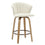 Toula 26" Tabouret de comptoir en tissu beige et naturel ( Meuble Mtl )