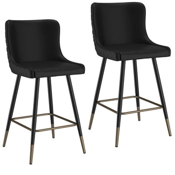 Tabouret de comptoir Xander de 26 po, ensemble de 2, en noir ( Meuble Mtl )