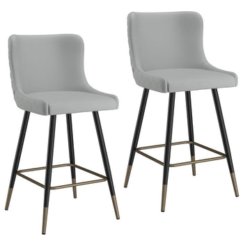 Tabouret de comptoir Xander de 26 po, ensemble de 2, en gris pâle ( Meuble Mtl )