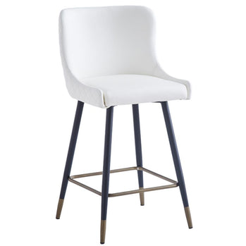 Tabouret de comptoir Xander de 26 po, ensemble de 2, en blanc  ( Meuble Mtl )