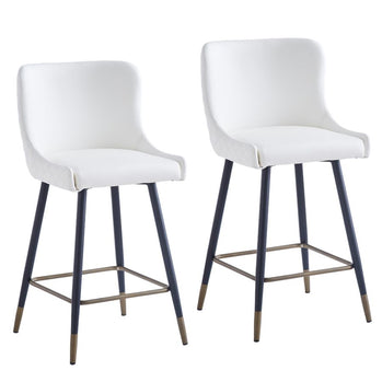 Tabouret de comptoir Xander de 26 po, ensemble de 2, en blanc ( Meuble Mtl )