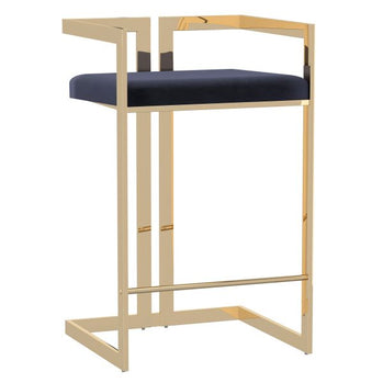 Tabouret de comptoir Cosmo de 26 po en noir et or ( Meuble Mtl )