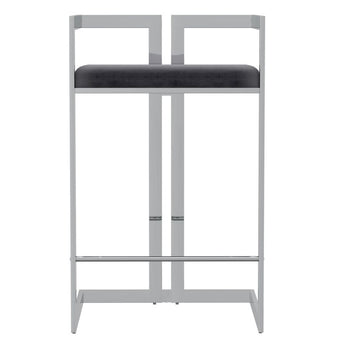 Tabouret de comptoir Cosmo de 26 po en gris et argent ( Meuble Mtl )