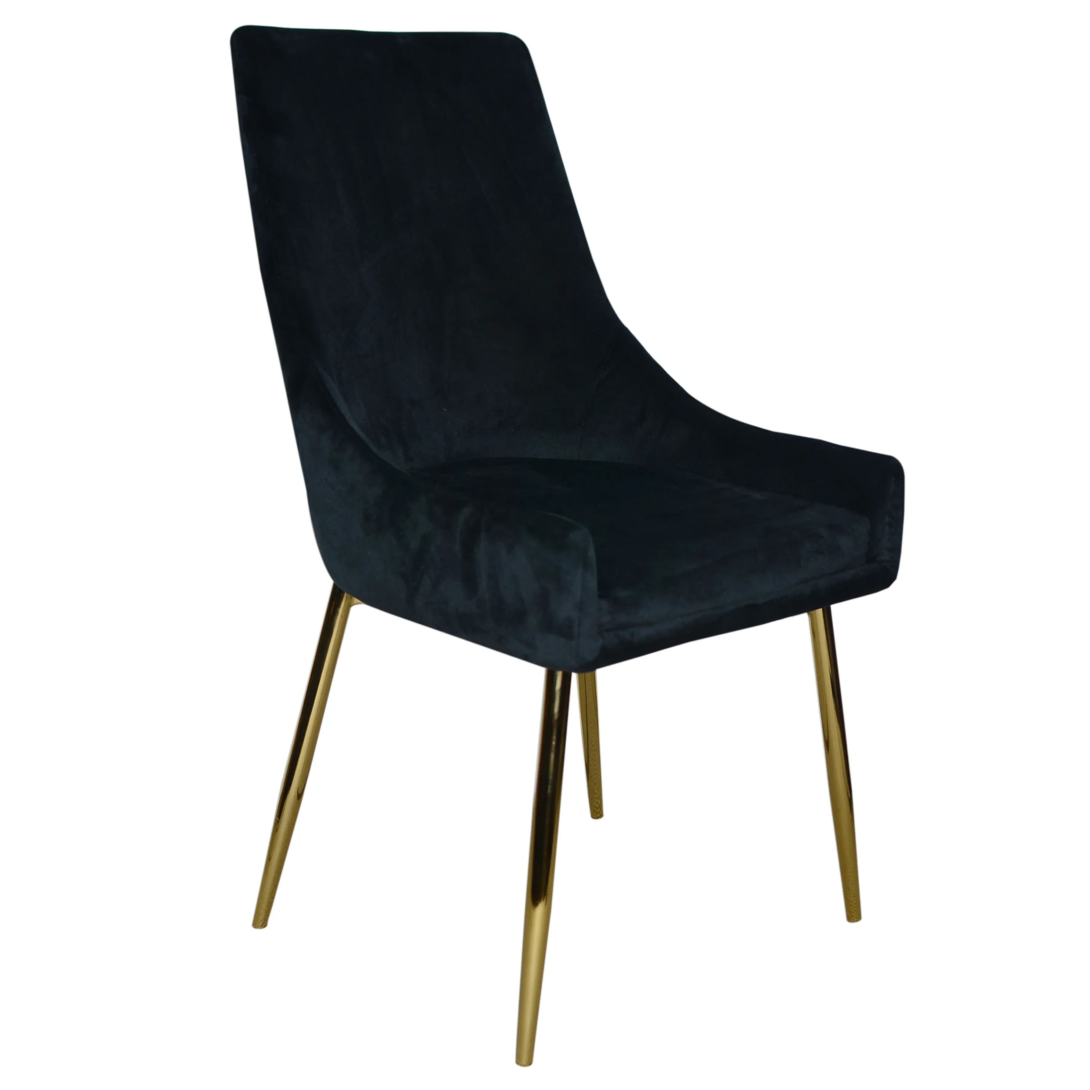 Chaises 2064 Velours Marine | Pieds d'Or | Ensemble de 2